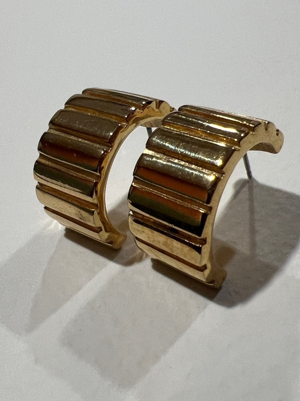 Givenchy Gold-tone Ribbed Half-Hoop Earrings - Women Jewelry